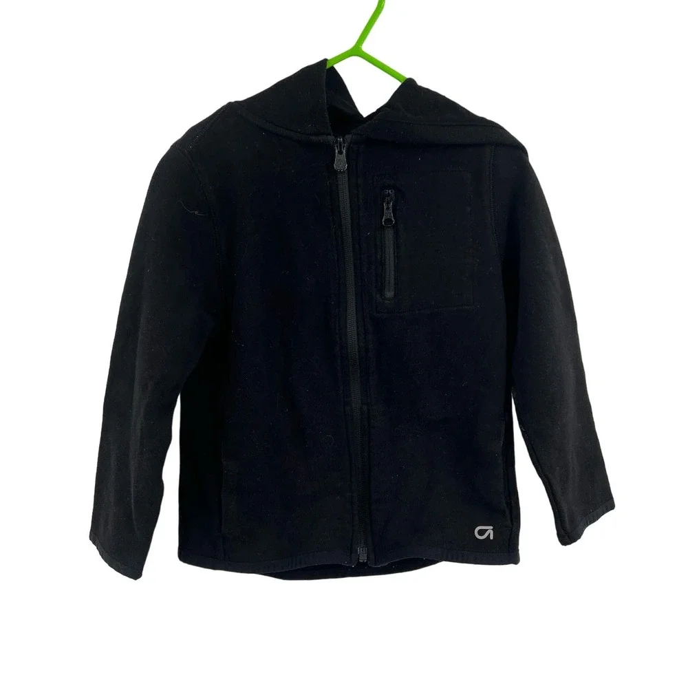 Gap Fit Black Zip Front Hoodie Kids‎ Size 5T